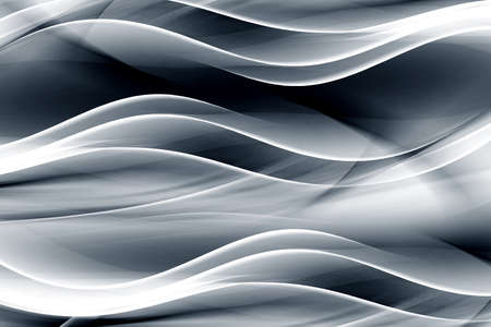 Abstract Black Gray White Irregular Flowing Waves Design Three-dimensional Backgroundの写真素材