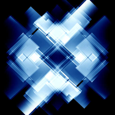 Squares blue technology background concept. Modern hi-tech business digital illustration.の写真素材