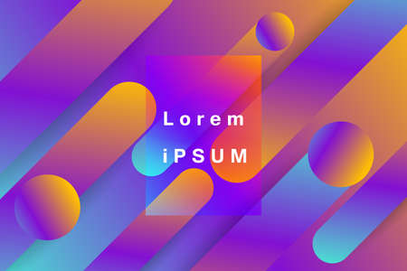 Minimal colorful geometric abstract background. Futuristic gradient shapes design. Creative illustration ideal for cover, poster, web and social media. Vector eps10.のイラスト素材