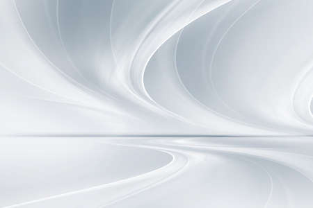 White, gray, perspective waves background. Blurred pattern lines. Abstract creative graphic. Decorative business style.の写真素材