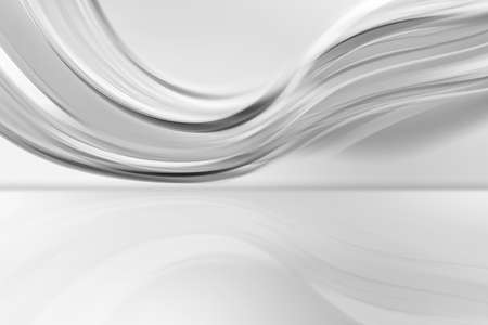 White and grey perspective flow waves background. Fantasy futuristic design. Abstract creative graphic for web. Modern business style.の写真素材