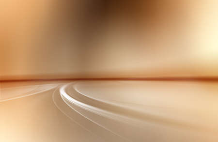 Awesome gold abstract background with perspective bright waves. Futuristic motion sun design.の写真素材