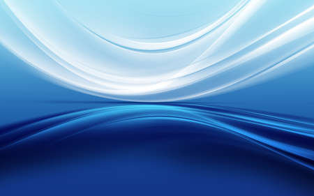 White perspective flow waves on blue background. Abstract creative graphic for web. Modern business style.の写真素材