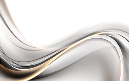 Minimalist waves gold and white lines luxury abstract background.の写真素材
