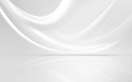 White soft light lines on gray background. Perspective modern design.の写真素材