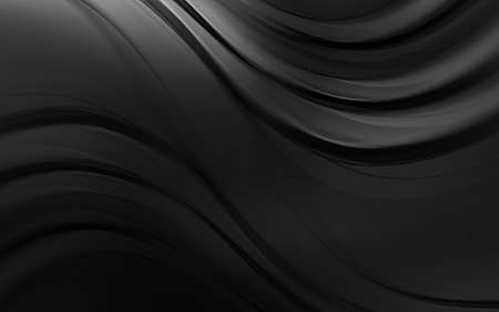 Satin black waves abstract background.の写真素材