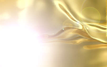 Liquid gold background. Beautiful yellow gold glitters in the light. A bright flash on a yellow background.の写真素材