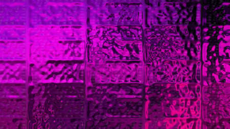 Purple background made of rectangular elements. Beautiful abstraction with smooth textures. The wall is made of liquid glass.の写真素材