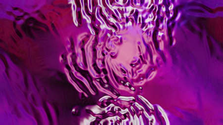 Purple background with liquid textures. Beautiful wavy abstraction with smooth lines. Uneven circles on the liquid.の写真素材