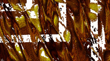 Beautiful golden abstract with uneven lines at right angles on a white background. A texture...