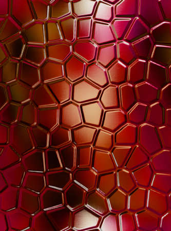 Metal mesh on a red background. Red texture with highlights of light. 3D rendering.の写真素材
