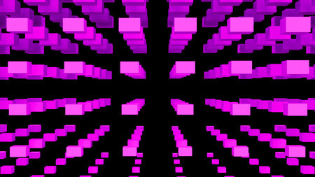 Purple abstraction with lots of flying rectangular cubes. Interesting abstract background with...