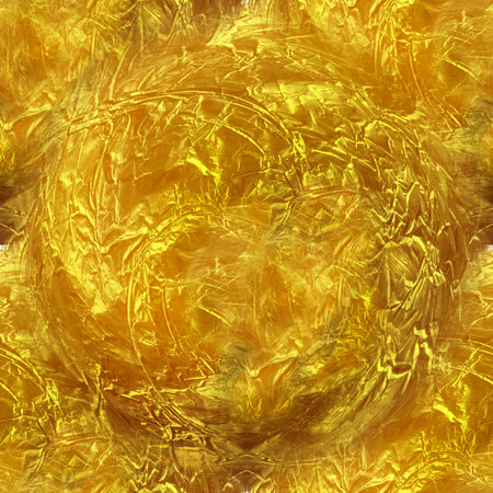 Beautiful golden seamless background with sinuous lines and textures. 3D image of shiny yellow gold. seamless background.の写真素材