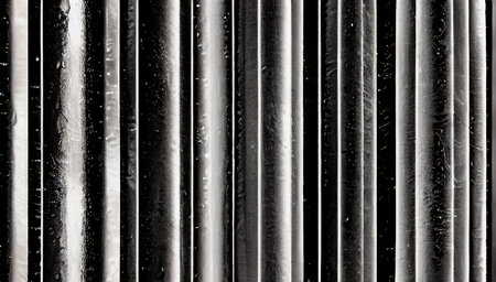 Black and white abstraction with vertical lines. Black and white background with vertical trunks. generated AI.の素材
