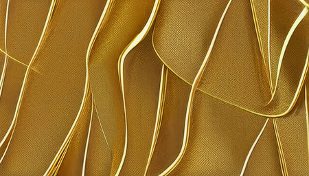 Golden abstraction with rough texture and uneven lines. Golden beautiful background. generated AI.の素材