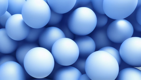 Light blue background with lots of balls. Lots of blue balls. generated AI.の素材