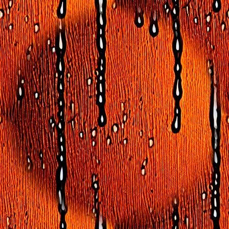 Seamless red background with drops of black liquid. A beautiful red abstraction.