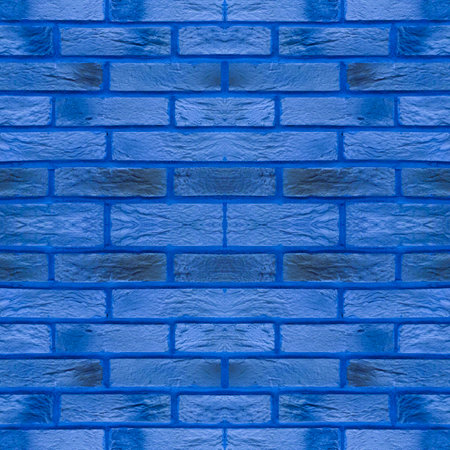 A blue brick wall. The texture of the brick. Seamless, symmetrical texture.の写真素材