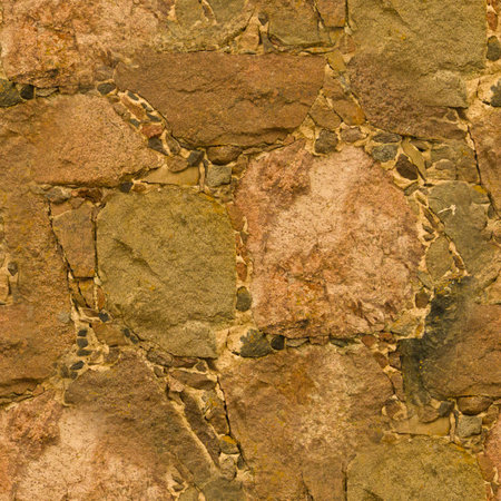 An old stone wall. Masonry. Background of yellow stones. The texture of the stone. Seamless.の写真素材