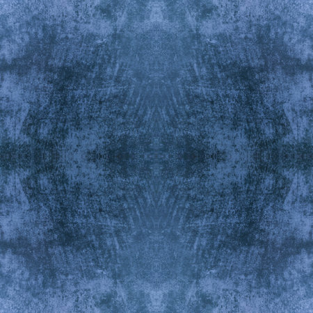 Blue background. The old worn-out wall is blue. Blue texture. Seamless image. Symmetricalの写真素材