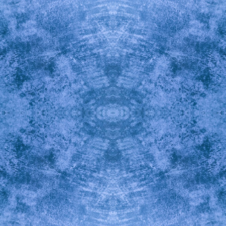 The old worn-out wall is blue. Blue background with damage. Blue texture. Seamless image. Symmetricalの写真素材