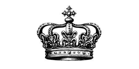 Vector hand drawn crown. vintage engraved sketch illustrationのイラスト素材