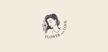 Vector logotype for flower shop, luxury beauty salon, fashion, skincare, cosmeticのイラスト素材