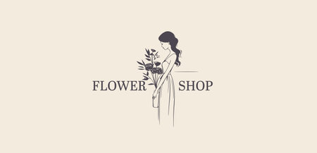 Vector logotype for flower shop, luxury beauty salon, fashion, skincare, cosmeticのイラスト素材
