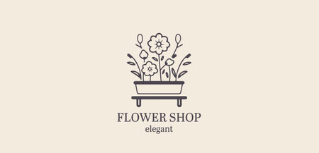Vector logotype for flower shop, luxury beauty salon, fashion, skincare, cosmeticのイラスト素材