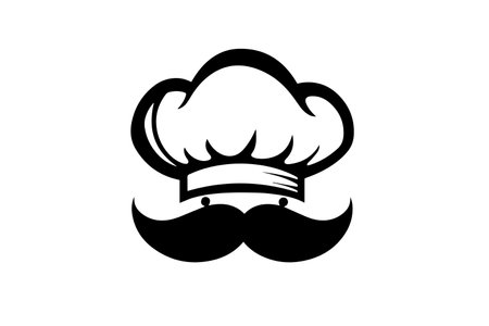 Chefs Cap Vintage Logo Design for Gourmet Food Shop or Restaurant. Vector Icon.のイラスト素材