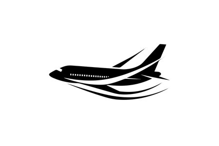 Airplane Icon: Symbol of Travel and Adventure. Vector SImple Logotype.のイラスト素材