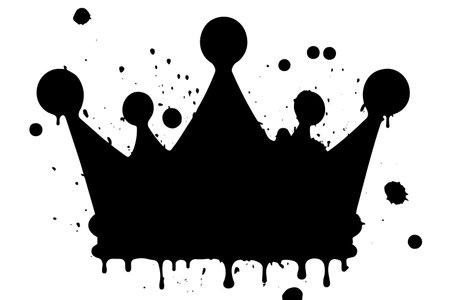 Kings Crown: Hip Hop Street Art Vector with Grunge Spray Paint Drip and Graffiti Font.のイラスト素材