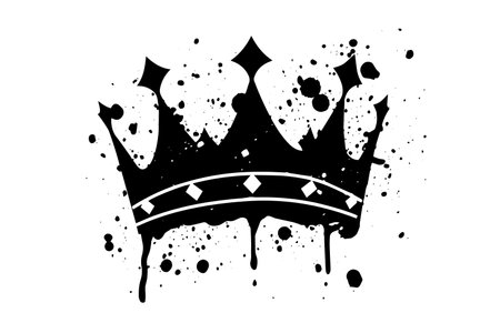 Kings Crown: Hip Hop Street Art Vector with Grunge Spray Paint Drip and Graffiti Font.のイラスト素材