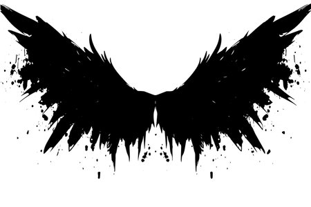 Graffiti-Inspired Angel Wings: Urban Paint Vector Art with Street Style.のイラスト素材