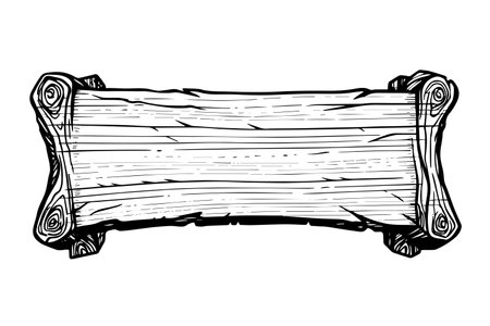 Vintage Wooden Signboard Collection: Hand-Drawn Vector Sketches with Retro Charm.のイラスト素材