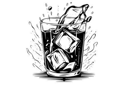 Alcoholic cocktail hand drawn pop art ink sketch. Engraved style vector illustration.のイラスト素材