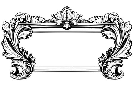 Royal vintage mirror engraved for decorative design. Hand drawn vector.のイラスト素材