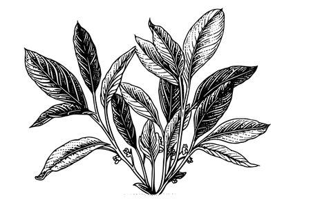 Vintage Mint Leaf Vector Sketch: Botanical Illustration of Peppermint and Spearmint.のイラスト素材