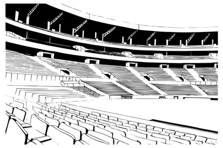 Abstract Stadium Sketch. Vector Background for Sports Poster Design.のイラスト素材