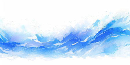 Blue abstract watercolor ocean background. Hand painted sea water texture.の写真素材