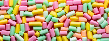 Bright colorful candy texture background. Rainbow gradient soft balls seamless pattern.の写真素材