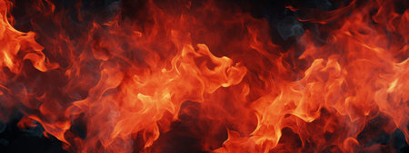 Fire flame texture. Blaze flames background for banner. Burning seamless concept.
