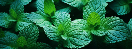 Fresh mint leaves seamless texture background.