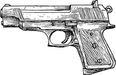 Illustration of a Classic Handgunのイラスト素材