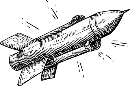 Illustration of a Rocket in Motionのイラスト素材
