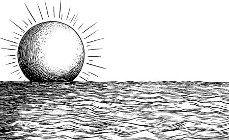 Artistic Sunset Over Oceanのイラスト素材