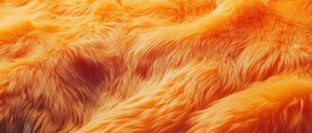 Captivating texture of synthetic fur with vibrant orange tones and rich detailの写真素材