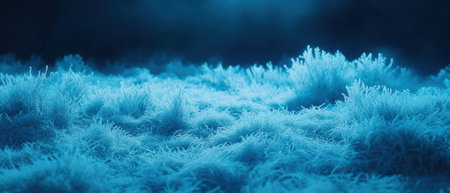 Frosty field at dawn with vibrant colors showcasing natures beauty