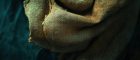 Captivating burlap fabric texture with rich colors showcasing depth and character