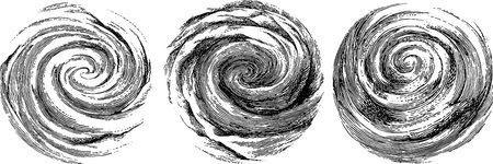 Engraved illustration set of galaxy swirl nebula for cosmic art designのイラスト素材